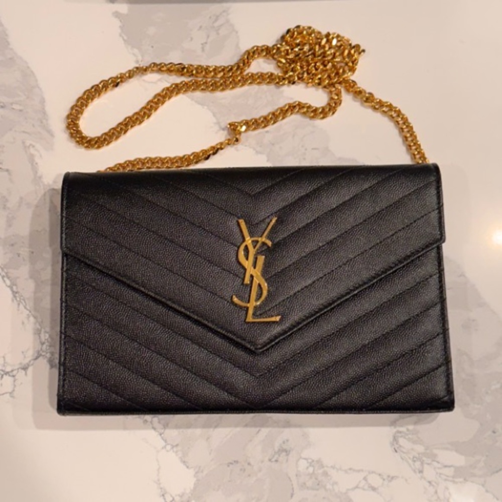 Yves Saint Laurent Black and Gold Women's Bag